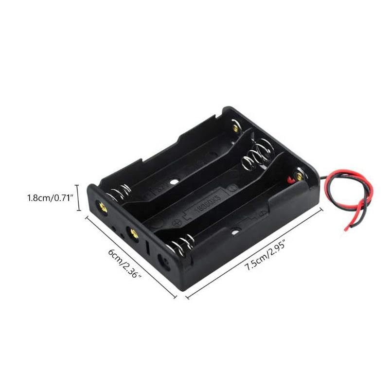 Image of 2Pcs 18650 Battery Holder For Cell Lithium Battery Holder Box 3.7v 18650 Battery holder 3-Slot - Wire Leads