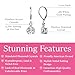 Cate & Chloe Alessandra 18k White Gold-Plated Dangle Earrings with Simulated Diamond Crystals, Hypoallergenic Jewelry for Women, Gift for Her