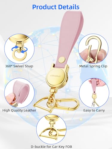 Image of Keychain, Works with Apple Find My, Leather Car Keychain Key Holder Key Chain with Anti-Lost Keys Finder Tracker
