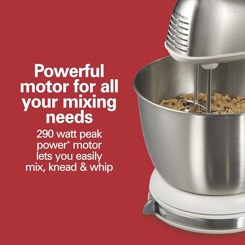 image for Hamilton Beach Classic Stand and Hand Mixer, 4 Quarts, 6 Speeds with Q