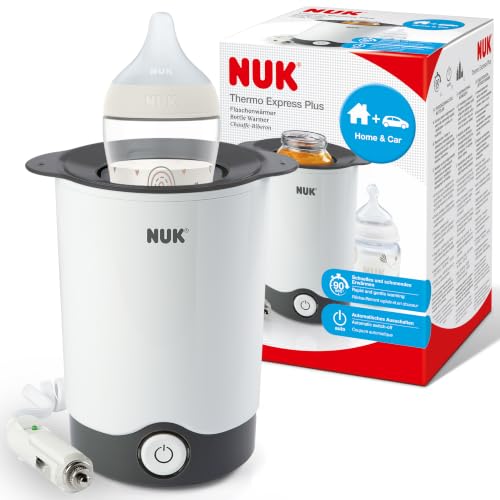 NUK Thermo Express Plus Chauffe-Biberon Portable | Chauffage du Lait et des Repas à Maison et en Voyage | 220–240 V et 12 V