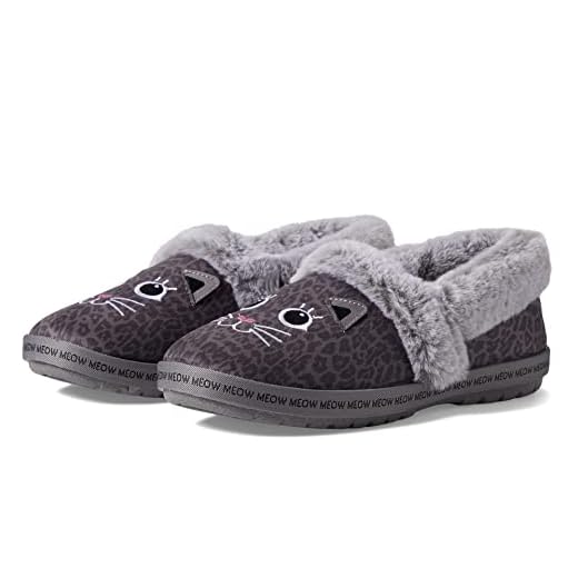 Skechers BOBS Women's 113677 Slipper, Charcoal, 8.5