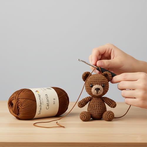 Image of [ Set of 2 Skeins ] SMC Catania Originals 100% Mercerized Cotton Yarn, Total 3.52 Oz. Each 1.76 Oz (50g) / 136 Yrds (125 m) Amigurumi Yarn Fine-Sport 2 (157 Marone)