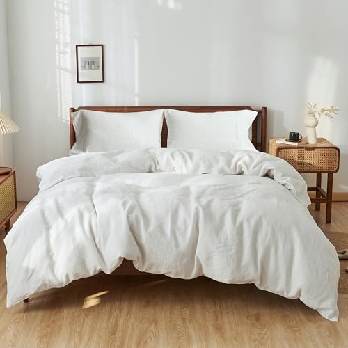 FALUCA 100% Linen Duvet Cover King Size - Organic Breathable