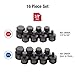 Sunex 3646, 3/8 Inch Drive Low Profile Impact Hex Driver Set, 16-Piece, SAE/Metric, 1/4 Inch - 3/4 Inch, 6mm - 19mm, Cr-Mo Steel, Dual Size Markings, Heavy Duty Storage Case, Meets ANSI Standards