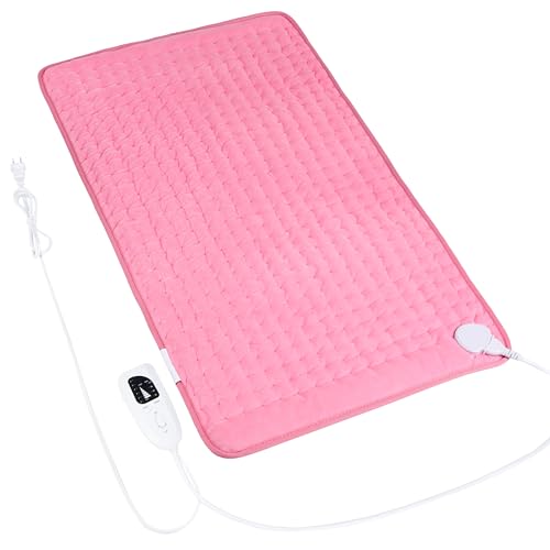 Image of Heating Pad Electric Heat Pad, Hot Heated Pad,Multiple Temp and Timer Settings,Suitable for Shoulders, Neck, arms, Abdomen, Back, Legs, etc. (Light Pink, 33 inchX17 inch)