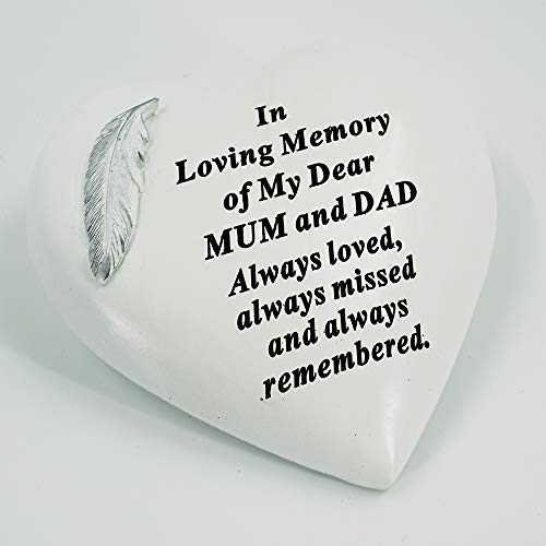 Special Mum & Dad Graveside Memorial Feather Grave Plaque Ornament Decoration