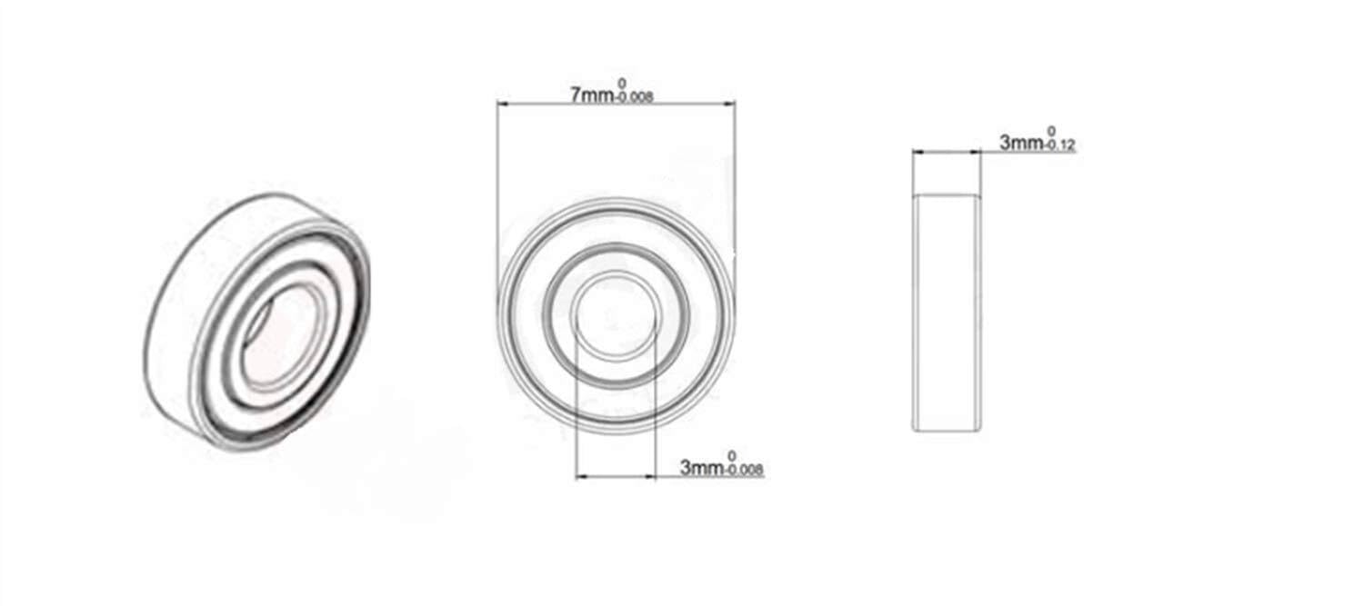 Zestawy naprawcze 683RS 683-2RS Kolorowe łożysko ABEC-3 (10 SZT.) 3 * 7 * 3 mm Miniaturowe łożyska kulkowe z niebieską uszczelką 618/3 RS 683 2RS