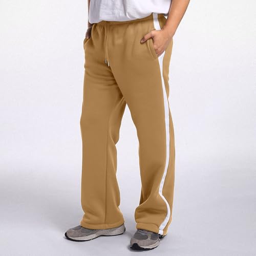 Wide Leg Sweatpants for Men Straight Leg Striped Athletic Jogging Cargo Pants Loose Fit Color Block Fall Casual Pants2