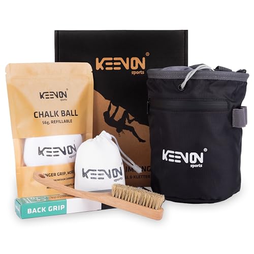 KEENON SPORTS Boulder & Kletterzubehör – Chalkbag, Chalkball und Holz...