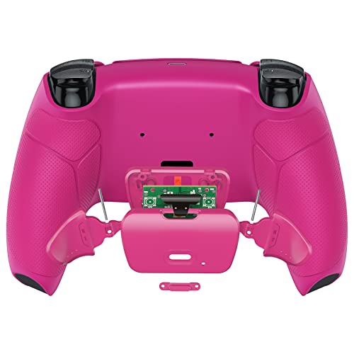 Image of eXtremeRate Nova Pink Rubberized Grip Programable RISE Remap Kit for PS5 BDM 010 & BDM 020 - Upgrade Board, Redesigned Back Shell & Buttons - Controller NOT Included