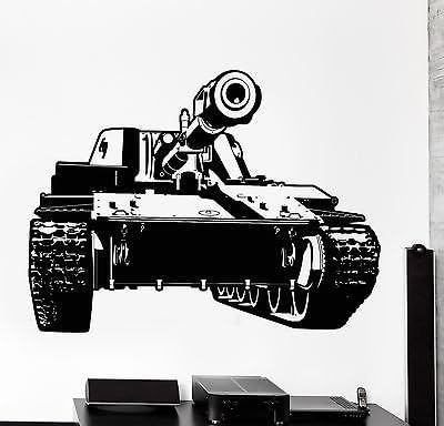 Wallstickers4you Wall Vinyl Tank Military War Army Cool Decal (z3419) Black