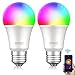 Produktbild Smarte Glühbirnen E27, igosund Wlan LED Lampe 8W 800LM Alexa Mehrfarbige Dimmbare Lampe Kompatibel mit Amazon Alexa Echo, Echo Dot Google Home Kein Hub Erforderlich Smart Birne Glühbirne (2-pack )