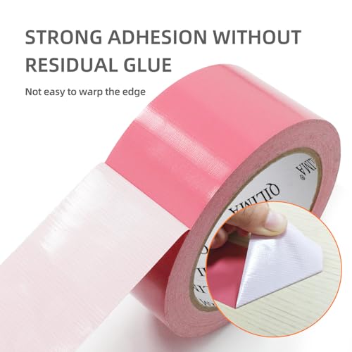 Image of QILIMA Pink Duct Tape Heavy Duty, 2 Inch x 30 Yards Industrial Waterproof Cloth Tape, Residue-Free Strong Adhesive for Photographers, Repairs & DIY
