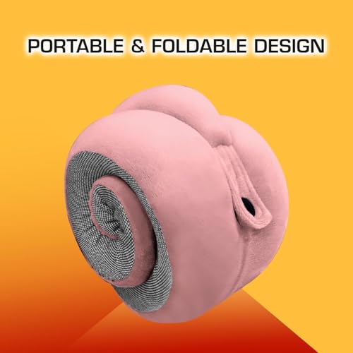 Image of Billebon Memory Foam Travel Neck Pillow with Magnetic Fabric Luxury Neck Support Pillow for Comfortable Travel, Washable Removable Cover (Pink with Eye Mask)