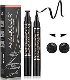 Anglicolor Eyeliner Stamp Wingliner - Black Eyeliner - Liquid Eyeliner for Women Black Eyeliner Pen Winged Eyeliner Pencil Easy to Use Long Lasting Smudge-Proof No Dipping (02)