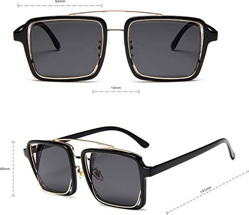 Retro Square Oversized Sunglasses Unisex Double Frame Glasses3