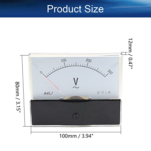 Image of Heyiarbeit AC 0-300V Analog Panel Voltage Gauge 44L1 Volt Meter for Voltage Measurement Devices 1Pcs