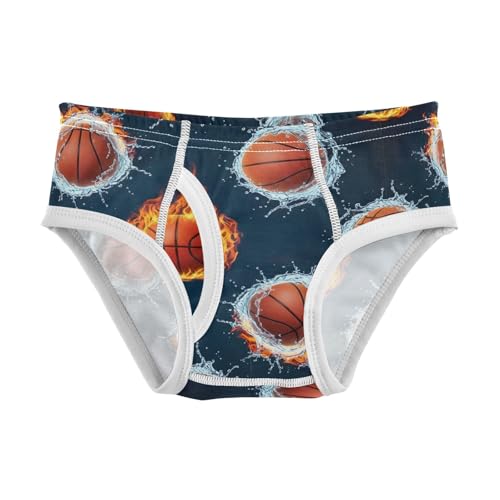 CHIFIGNO Underwear for Boys Cool Basketballs Water Fire Cotton Boy Briefs Printed Soft Brief Underwear