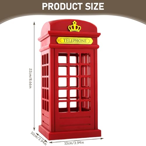Lámpara de mesa vintage cabina telefónica Londres luz amarilla cálida miniatura 2