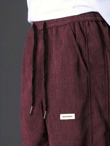 Image of KOTTY Men's Solid|Button|Wide|Loose fit|Corduroy Trousers & Pant for Men