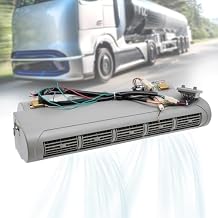 12V Universal AC Evaporator, Dual Shaft Evaporator w/ 5 Louvers and 3-Speed, 3600 Rpm Speed, 598 CFM Airflow, Fast and Efficient Cooling, for Agricultural Vehicles, Engineering Vehicles, Etc.