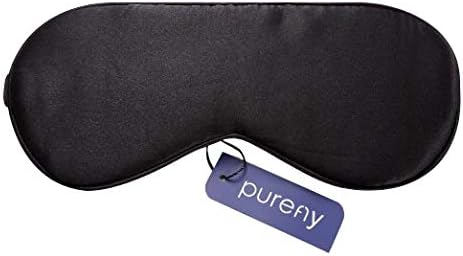 PUREFLY Sleep Mask Natural Silk Eyes Mask for Women,Men,Kids Super Smooth Blindfold for Travel,Shift Work,Meditation with Adjustable Straps,Portable Bag