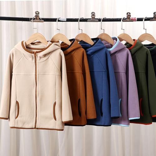 Unisex Fleece Jackets Boys Girls Fuzzy S𝐡erpa Comfortable Lightweight Zipper Outerwears Teen Long Sleeve Coats4