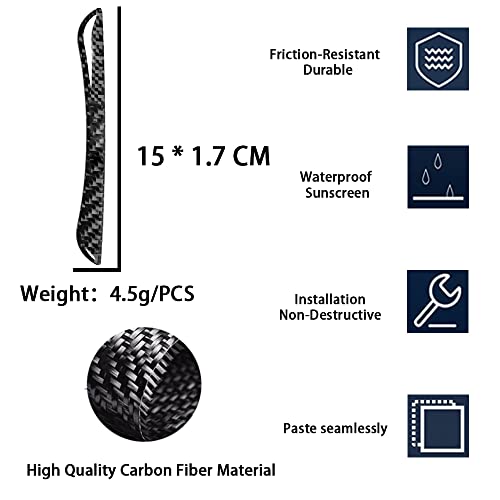 Image of Anti-Scratch Protector Trim,Carbon Fiber Emblem Door Open Rearview Mirror Shell Protector Side Mark Stickers Decals Badge Labeling Sports Decoration Lossless Installtion Accessories 4 Packs