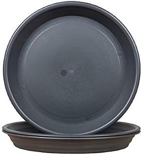 FREEGDN Plant Saucer 3Pcs Inner Diameter 17.8cm Plastic Plant Pot Saucers Trays Indoor Outdoor Grey Outer Diameter 22cm