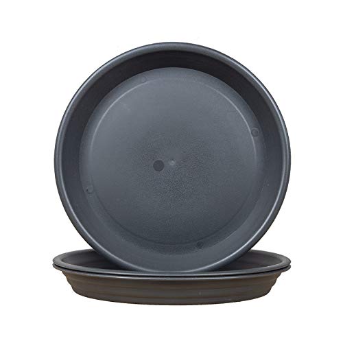FREEGDN Lot de 3 soucoupes pour pot de fleurs en plastique pour intérieur et extérieur Gris 22 cm Cover