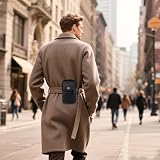 AfitLulu Mała torba na telefon komórkowy do zawieszenia z karabińczykiem, 4 kieszenie, torba na telefon komórkowy do zawieszenia, mała torba na ramię, męska torba na pasek z regulowanym i odpinanym