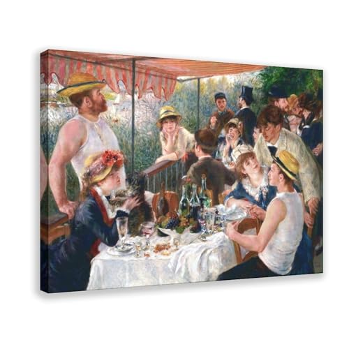 Impression sur toile Lunch of The Boating Party Renoir cadre suspendu 20x30 cm