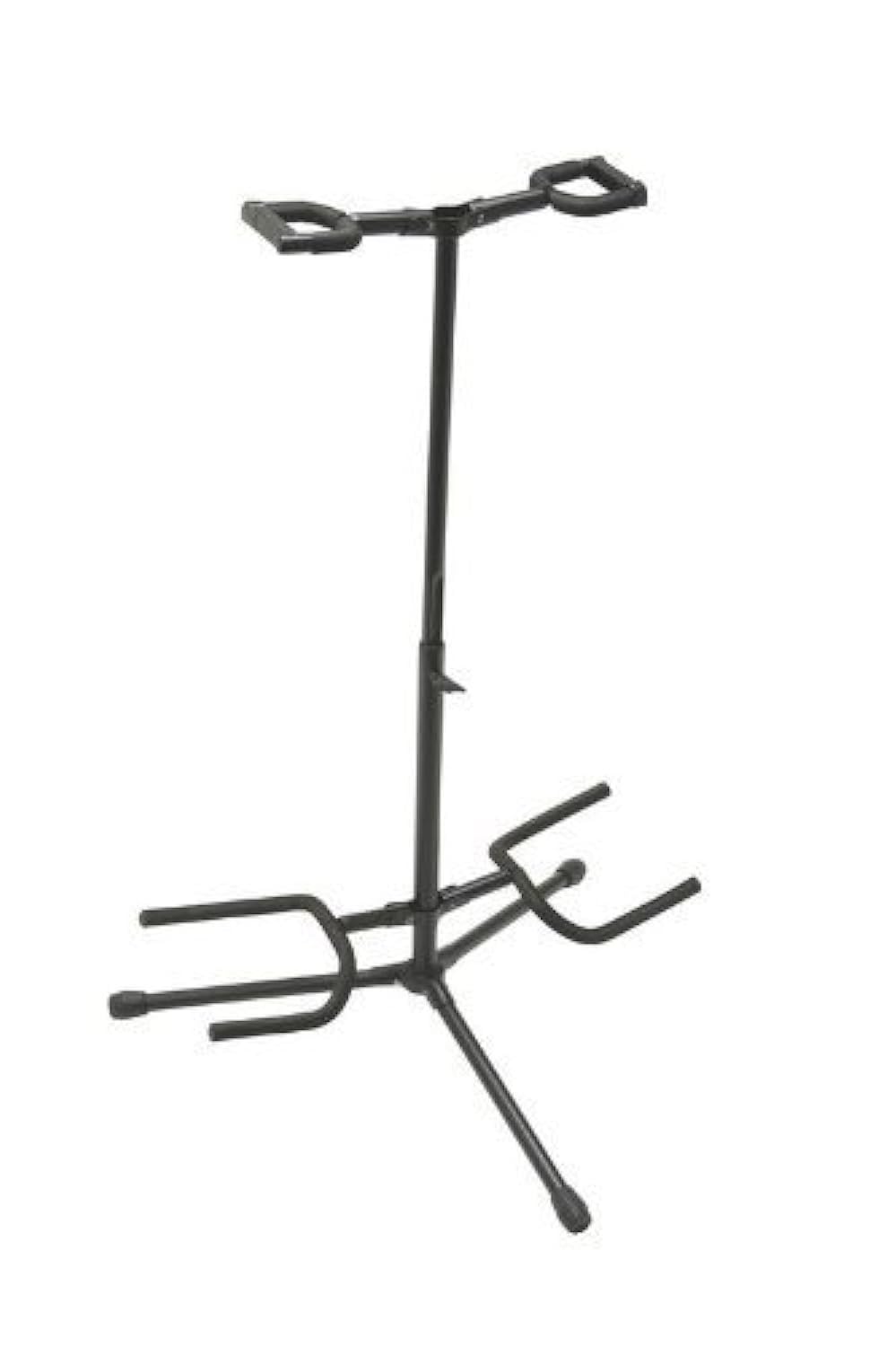 Mike Music Adjustable Double Guitar Stand; Holds Two Electric or Acoustic Guitars (Double Stand, Black)