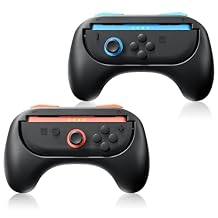BRHE Hand Grips for Nintendo Switch 2 Joy-Con, Wear-resistant Handle Kit for Switch 2 2025 Joy Cons Controller, 2 Pack Black