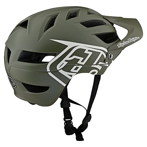 Troy Lee Designs A1 Half Face Mountain Bike Helmet -Ventilated Lightweight Eps Enduro Bmx Gravel Mtb Bicycle Cycling Accessories - Adult Men & Women - Drone Steel Green, Medium/Large #TOP1