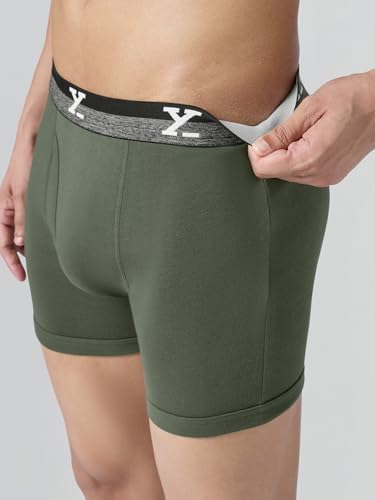 Image of XYXX Men's Nova Cotton Boxer Brief for Men Pack of 2 |Regular Fit with intellifresh No-Marks Waistband | Solid Underwear for Men Combo
