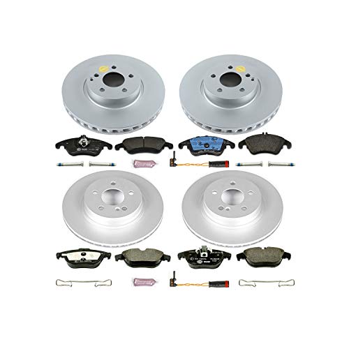 Image of Power Stop ESK5793 Euro-Stop Brake Kit and 1 Front & 1 Rear Sensor Wires For Mercedes-Benz C300, Mercedes-Benz C350, Mercedes-Benz E350, Mercedes-Benz E400 [Model Specific]