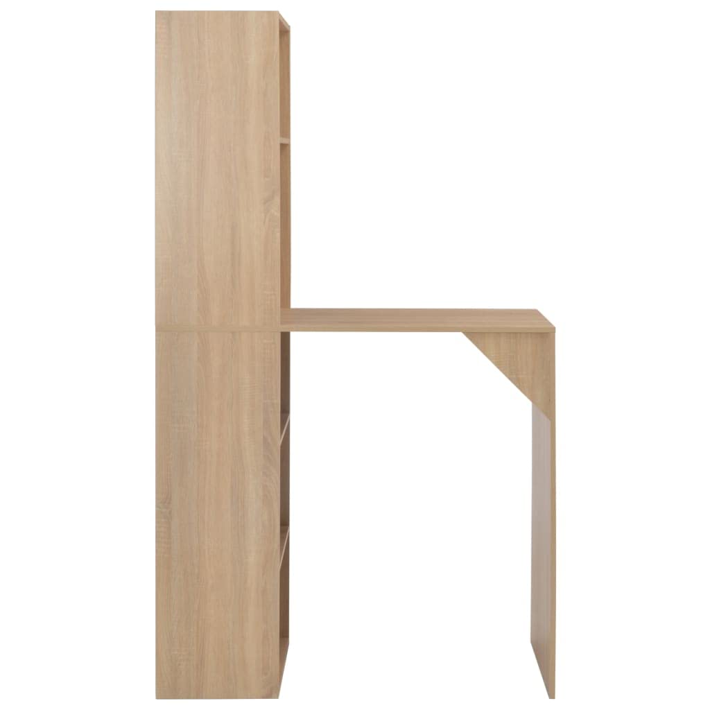 Table de bar aspect chêne contre le manque de rangement salon