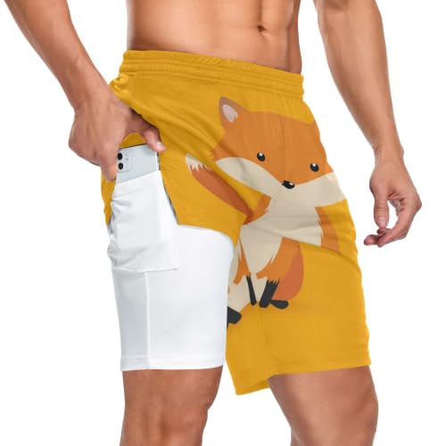 Short de course double couche GuoChe avec poches latérales pratiques