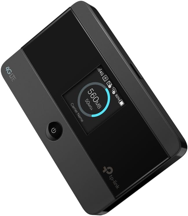 TP-Link M7352 Mobiler 4G-LTE-WLAN-Router mit bis zu 150 Mbit/s, Farb-LCD-Display, 2100-mAh-Akku (bis zu 10 Stunden Betriebszeit), verbindet bis zu 10 Geräte gleichzeitig