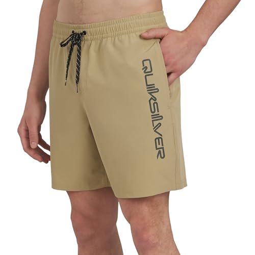Quiksilver Mens Swimwear Regular Fit Stretchable Comfort Liner Swim Trunks, Solid Design - Twill, XX-Large