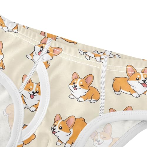 CHIFIGNO Briefs for Boys Cute Cartoon Dog Beige Cotton Boys Underwear Soft Breathable Underwear Briefs4