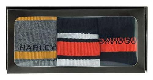 Harley-Davidson Men's 3-Pairs Moisture Wicking Boxed Riding Socks - Gray/Black2