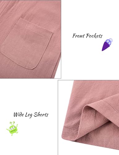 Image of Girls Romper Sleeveless Adjustable Tie-Up Strap Short Jumpsuits Summer Clothes with Pocket 5-12 years