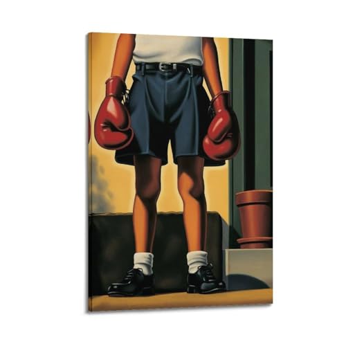 Poster boxe rétro WIZIGM 30x45 cm avec cadre sport