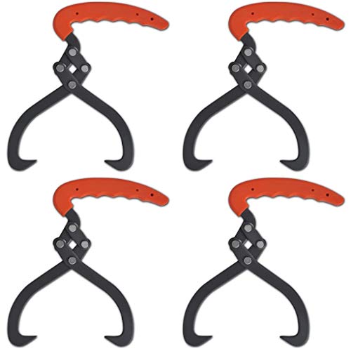 Festnight 4 Pinzas para Troncos de Acero de Carbono con Mango PVC