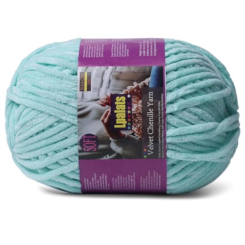 Image of Chunky Chenille Yarn for Crocheting, Green Fluffy Blanket Yarn for Crochet | 1 Pack of 175 Yds, 7.05 Oz Fuzzy Thick Velvet Yarn for Crocheting Plush Soft Crochet Yarn for Knitting Blankets, Amigurumi
