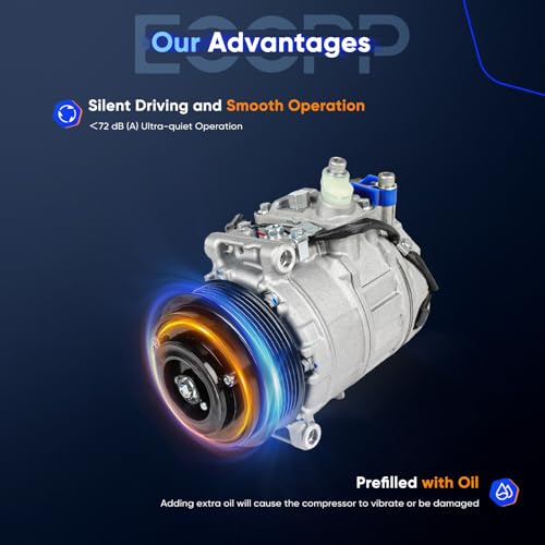 Image of ECCPP AC Compressor for Mercedes-Benz C230 C240 C250 C280 C300 CL500 CLK320 2001-2011 AC Compressor with Clutch