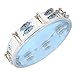 Adults Tambourine 10 inch Double Row Metal Jingles Hand Held Musical Educational Drum Instrument for Party Games(blue)